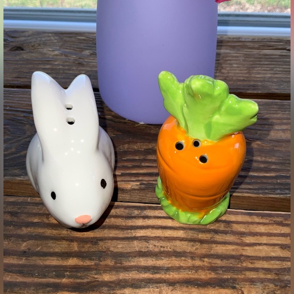 Easter Bunny Rabbit and Carrot salt and pepper shakers NEW - Picture 4 of 6